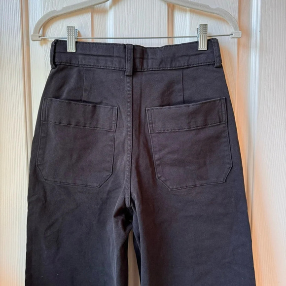 NWT Everlane Bottom Organic Cotton Crop Wide-leg Black size 2 - Picture 7 of 16